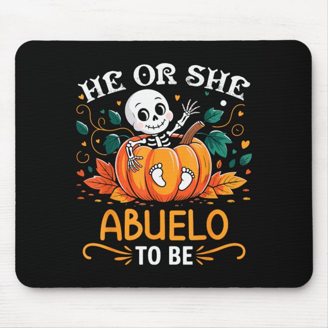Er oder sie Opa zu Halloween Skelett Baby enthüllt Mousepad (Vorne)