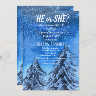 Er oder sie Snowflake Winter Wonderland Baby Dusch Einladung