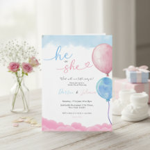 Er oder Sie Süße rosa und blaue Luftballons Geschl