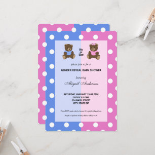 Er oder sie Teddy Bären Gender Reveal Baby Shower  Einladung