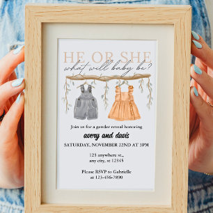 Er oder sie, Was wird das Baby sein? Boho Gend Einladung