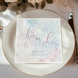 Er oder sie Winter Pink Blue Snowflake Serviette