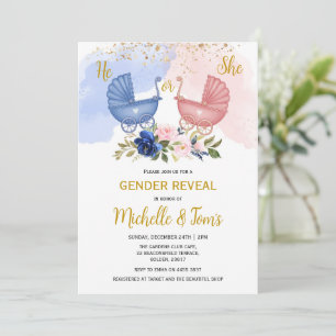 Er oder sie zeigen Party Einladung über Geschlecht