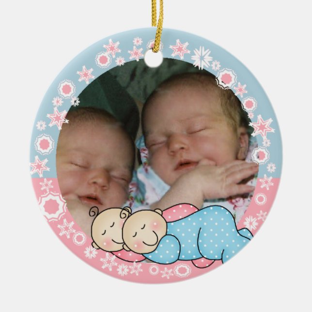 Ęr ornement jumel de Noël de garçon et de fille (Devant)