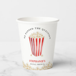 Er Poppte das Frage-Brautparty Popcorn Pappbecher