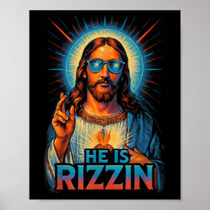 Er rätselt Jesus segnen Gesten Liebe Ostern Poster