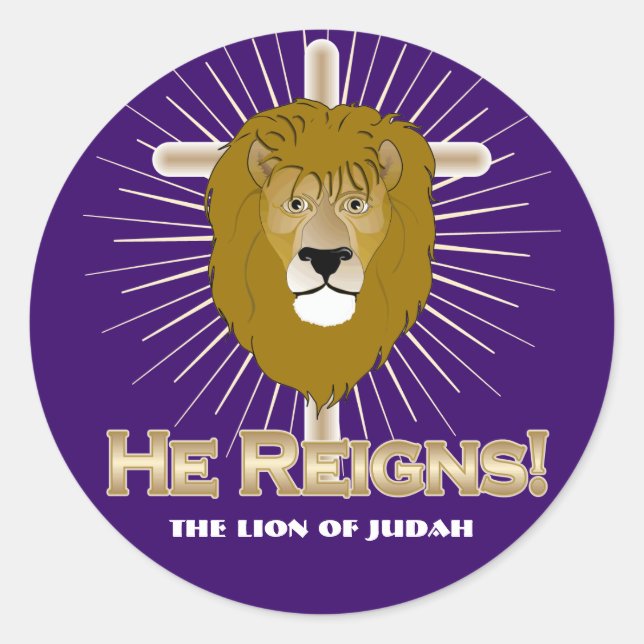 Er regiert! Der Löwe von Judah STICKERS (Vorderseite)
