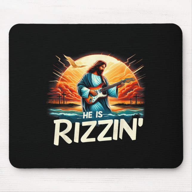 Er rizziert Ostern Christlich Jesus Vintag Jesus Mousepad (Vorne)