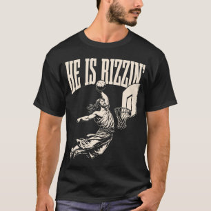 Er rizzin Jesus Basketball Ostern Christliche Roll T-Shirt