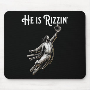 Er rizzin Jesus spielen Baseball Fun Sport Riz Mousepad
