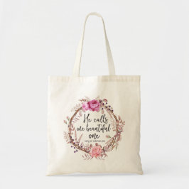 Er ruft mich schönes, Blumenwreath-Taschen-Tasche Tragetasche