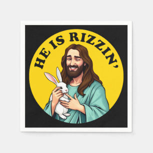 Er ruiniert den lustigen Jesus Christlich Ostertag Serviette