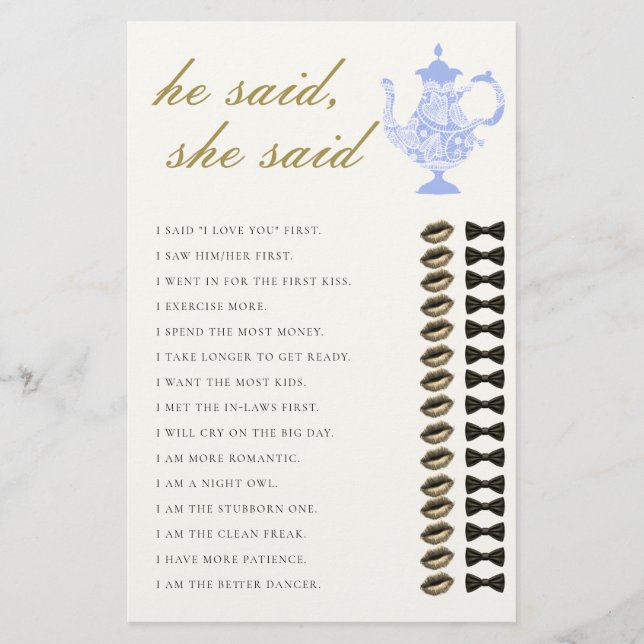 Er sagte Bridal Tea China Lace Elegant Flyer (Vorne)