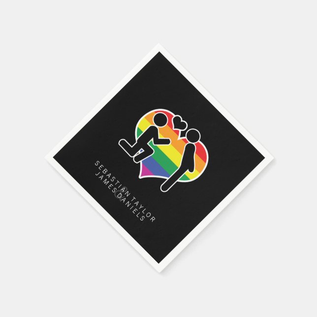 Er sagte ja Herrn und Herrn Vorschlag Gay Wedding Serviette (Ecke)