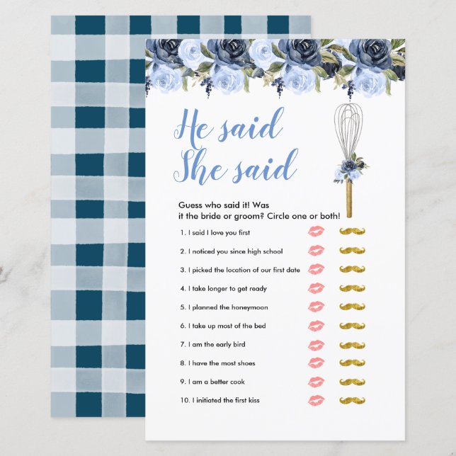 Er sagte, sie habe Games Card (Vorne/Hinten)