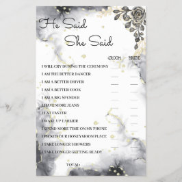 Er sagte, sie sagte Black Rose BridalShower Game C Flyer