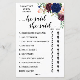 Er sagte, sie sagte Brautparty-Game