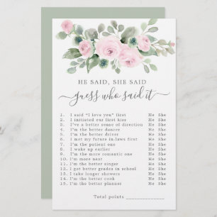 Er sagte, sie sagte Brautparty Game