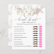 Er sagte, sie sagte | Brautparty Game