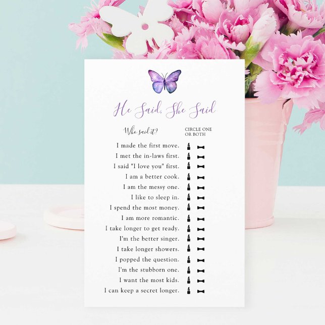 Er sagte, sie sagte Brautparty Game Butterfly (Von Creator hochgeladen)