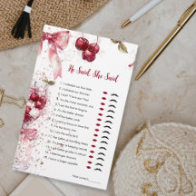 Er sagte, sie sagte Brautparty Game Cherry Bow