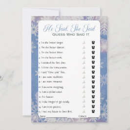 Er sagte, sie sagte Brautparty Game Einladung