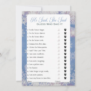 Er sagte, sie sagte Brautparty Game Einladung