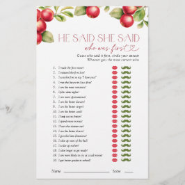 Er sagte, sie sagte das moderne Apfelspiel Brautpa