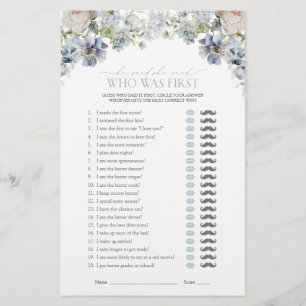 Er sagte, sie sagte, Dusty Blue Floral Dusche Spie
