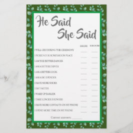 Er sagte, sie sagte | Eukalyptus Showspielkarte Flyer