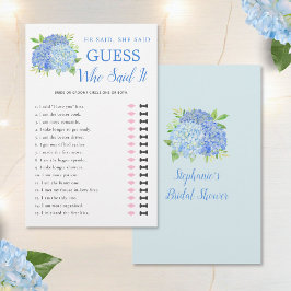 Er sagte, sie sagte Hydrangea Blue Brautparty Game