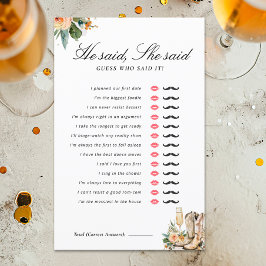 Er sagte, sie sagte Stiefel Bubbly Brautparty Game