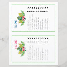 Er sagte, sie sagte Tropical Brautparty Game