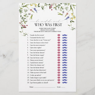 Er sagte, sie sagte Wildblume Brautparty Game