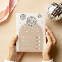 Er sagte: "Silver Disco Bridal Game Card"