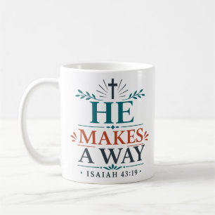 Er schafft einen Weg Inspirierendes christliches Z Kaffeetasse