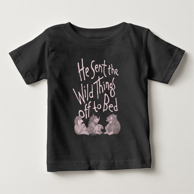 Er schickte die wilden Dinge ins Bett - rosa Baby T-shirt (Vorderseite)