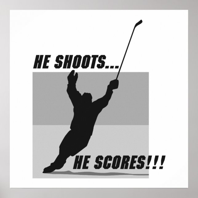 Er schießt das Hockeydesign Poster (Vorne)