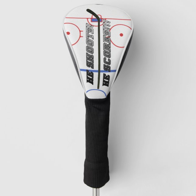 "Er schießt! Er ist dumm!!!" Kopfbedeckung Golf Headcover (Vorderseite)