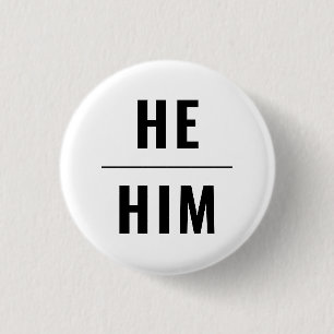 Er Sein Geschlecht Pronouns Schwarz-weiß lgbtq Sto Button