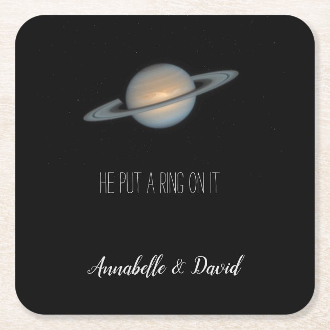 Er setzte einen Ring auf ihn als Hochzeit Rechteckiger Pappuntersetzer (Vorderseite)