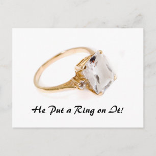 Er setzte einen Ring darauf/Save the Date Ankündigungspostkarte