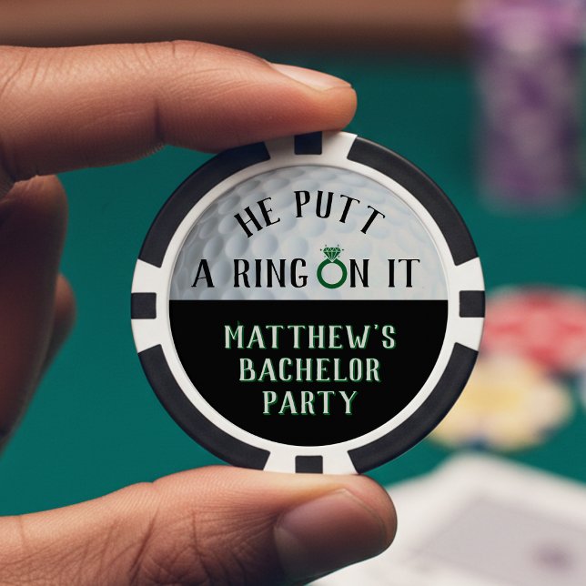Er setzte einen Ring drauf Golf Junggesellenabschi Pokerchips (Von Creator hochgeladen)
