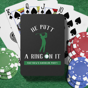 Er setzte einen Ring drauf Golf Junggesellenabschi Spielkarten