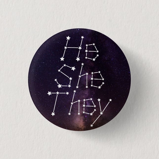 Er/sie Galaxy Starry Night Sky Constellation Button (Vorderseite)