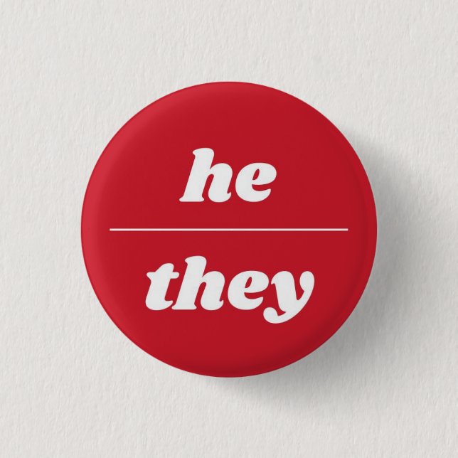 Er/sie Pronoun-Button, Taste 1¼ Zoll Button (Vorderseite)