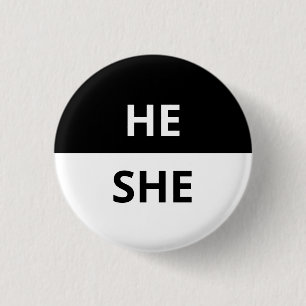 Er/sie Pronouns Schwarz/Weiß-Abzeichen Button