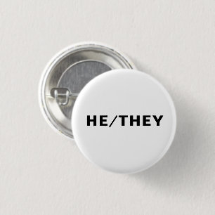 Er, sie Schwarz-weiß Geschlechterpronomen Lgbtq Pr Button