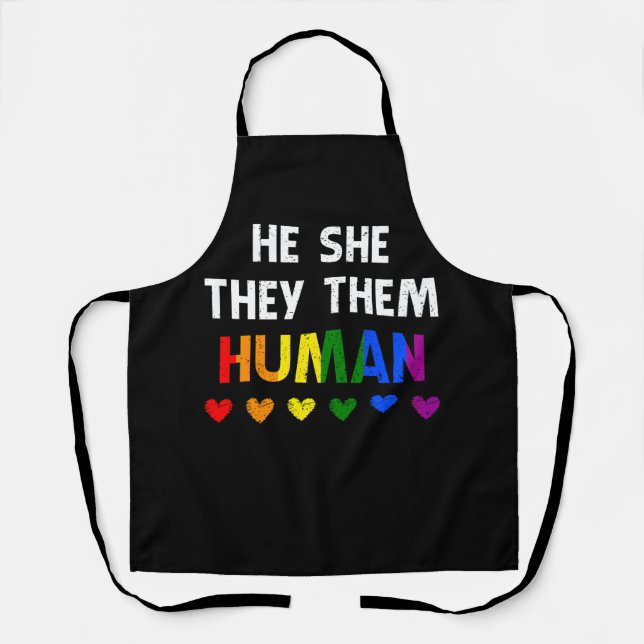 Er sie sie menschliche LGBTQ Gay Lesbian Transgend Schürze (Vorderseite)