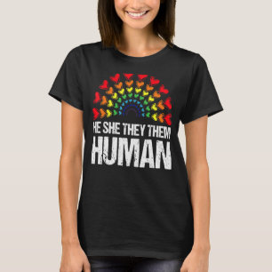 Er sie sie menschlichen LGBTQ Gay Pride Herz Raibo T-Shirt